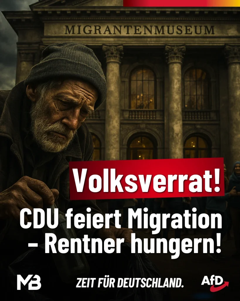 CDU feiert Migration – Rentner hungern!